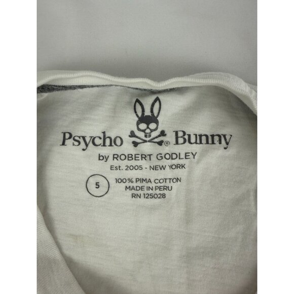Psycho Bunny CLASSIC CREW NECK TEE White  Mens Size 5 Medium - Picture 5 of 8